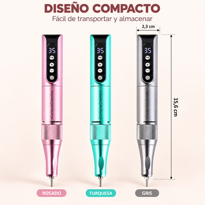 Pulidor Eléctrico de Uñas Recargable 35.000 RPM Tipo C – Acero Inoxidable