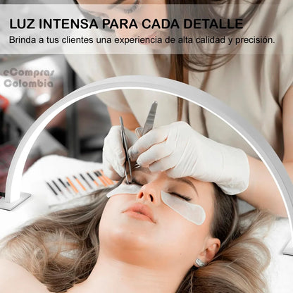 Lámpara Mesa Uñas Media Luna Luz Maquillaje Pestañas Manicure Manicura, color Rosa, Negra y Blanca