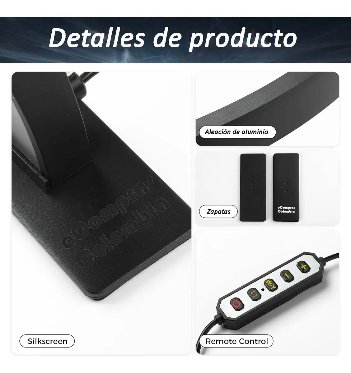 Lámpara Mesa Uñas Media Luna Luz Maquillaje Pestañas Manicure Manicura, color Rosa, Negra y Blanca