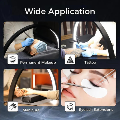 Lámpara Mesa Uñas Media Luna Luz Maquillaje Pestañas Manicure Manicura, color Rosa, Negra y Blanca