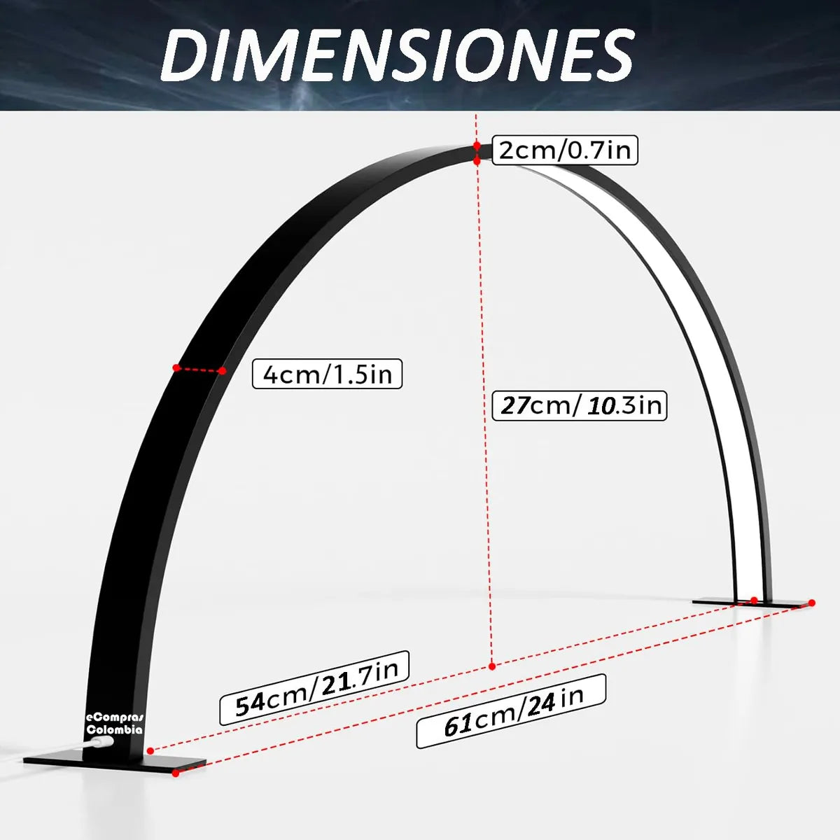 Lámpara Mesa Uñas Media Luna Luz Maquillaje Pestañas Manicure Manicura, color Rosa, Negra y Blanca