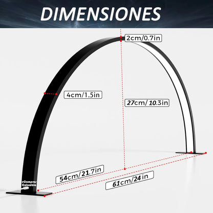 Lámpara Mesa Uñas Media Luna Luz Maquillaje Pestañas Manicure Manicura, color Rosa, Negra y Blanca