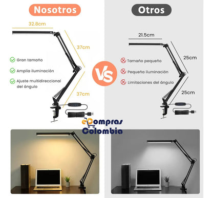 Lampara de Escritorio Mesa de Noche LED para Estudio Trabajo Computador USB