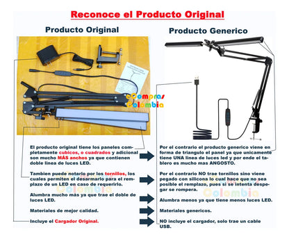 Lampara de Estritorio mesa Doble panel para Estudio Trabajo Oficina Computador  Bogota