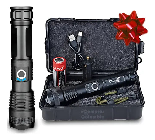 Linterna Recargable Led P50 Tactica Alta Potencia Militar 800 Metros