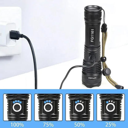 Linterna Recargable Led P50 Tactica Alta Potencia Militar 800 Metros