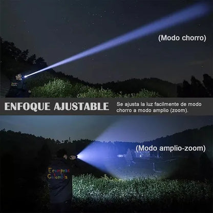 Linterna Recargable Led P50 Tactica Alta Potencia Militar 800 Metros