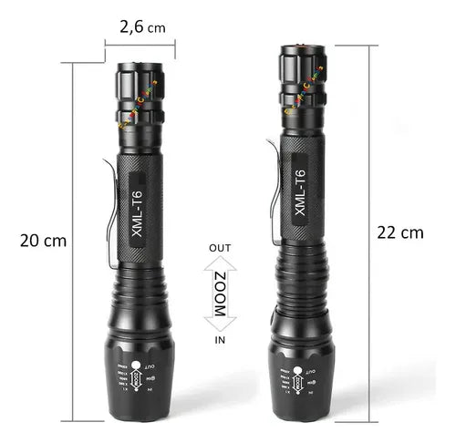 Linterna Led Recargable Potente Militar Tactica 3pack