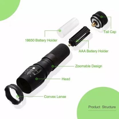 Linterna Potente Recargable Led Militar Táctica Carro