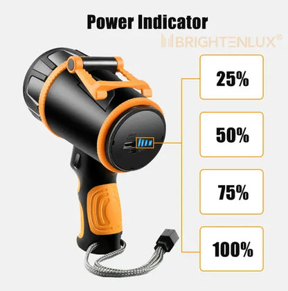 Linterna Spotlight Recargable Led Potente con Powerbank y Lector de Carga
