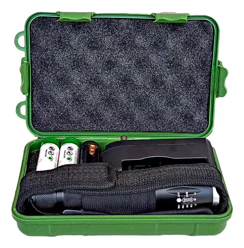 Linterna Táctica Militar LED 20000 Lúmenes con Luz COB e Imán – Recargable T6 6 Modos + Estuche