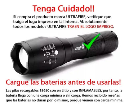 Linterna recargable Táctica Led Ultrafire Xml T6 15000 Lm