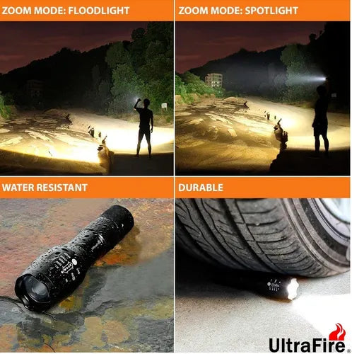 Luz Linterna Led T6 Táctica Militar Recargable De Mano