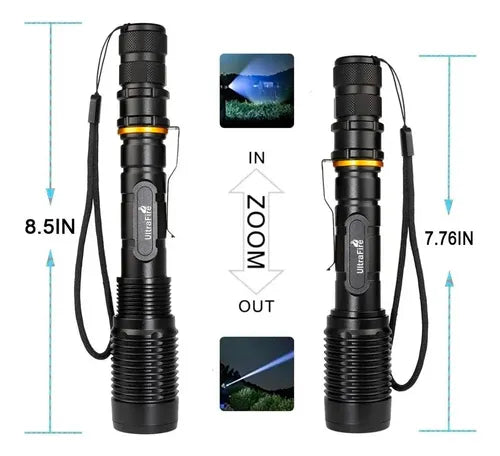 Linterna Táctica Ultrafire Led 15000 Lm 500 M Recargable Potente