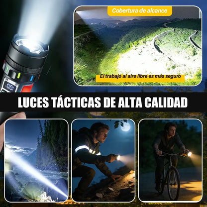Linterna Táctica Profesional 2025 - 25,000 Lúmenes y Largo Alcance (900m)