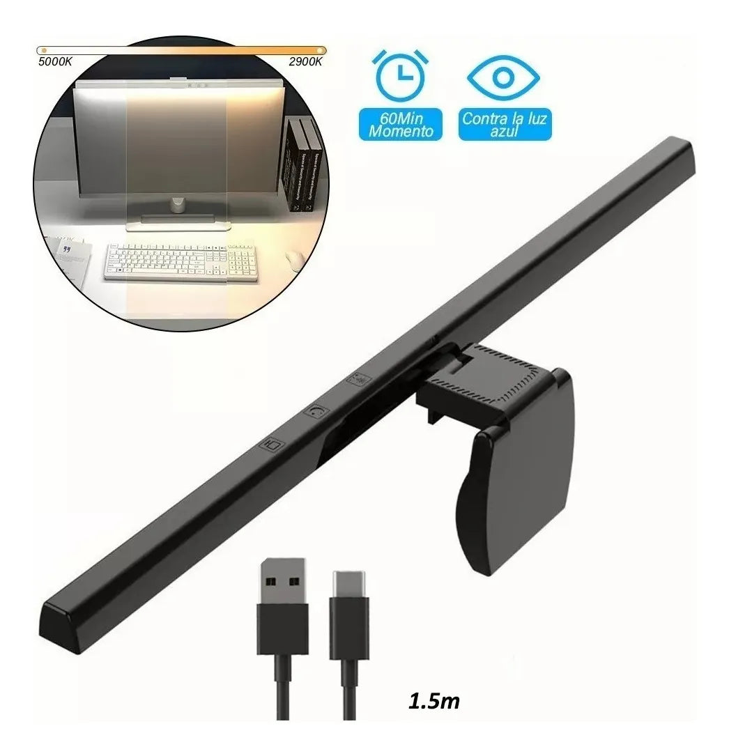 Luz Lampara para Pantalla Computador Portatil monitor dimerizable Luz fira calida blanca