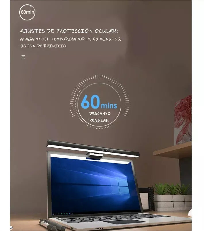 Luz Lampara para Pantalla Computador Portatil monitor dimerizable Luz fira calida blanca