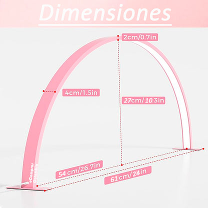 Lámpara Mesa Uñas Media Luna Luz Maquillaje Pestañas Manicure Manicura, color Rosa, Negra y Blanca