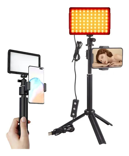 Set 2 Luces Led Kit Fotografía Video Trípode Luz Maquillaje Streaming, tiktok, clase reunion virtua