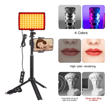 Set 2 Luces Led Kit Fotografía Video Trípode Luz Maquillaje Streaming, tiktok, clase reunion virtua