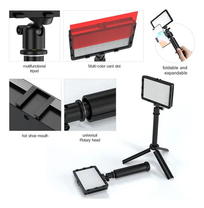 Set 2 Luces Led Kit Fotografía Video Trípode Luz Maquillaje Streaming, tiktok, clase reunion virtua