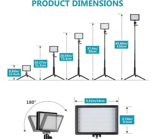 Set 2 Luces Led Kit Fotografía Video Trípode Luz Maquillaje Streaming, tiktok, clase reunion virtua