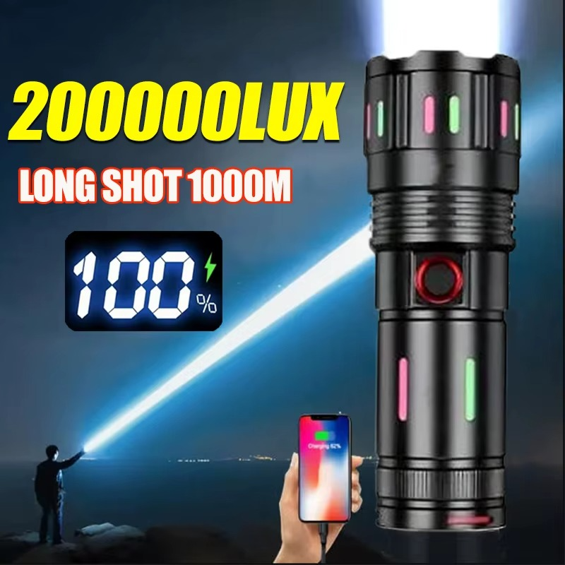 Linterna LED de más de 20000 lúmenes con haz de largo alcance de 500 a 800 metros