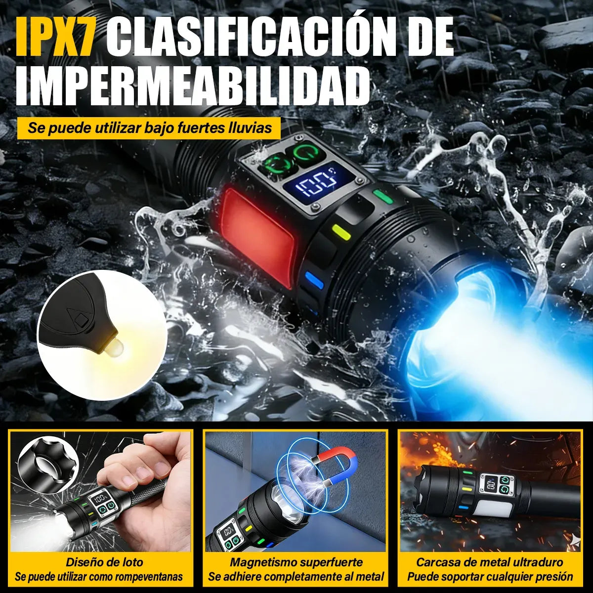 Luz COB lateral roja de emergencia para señalización vial