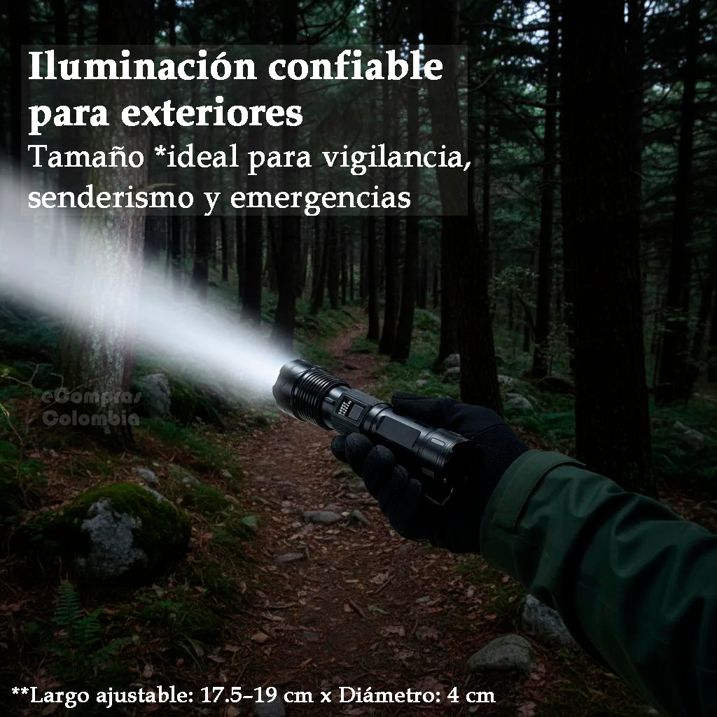 Linterna táctica para exteriores ideal para vigilancia, senderismo y emergencias
